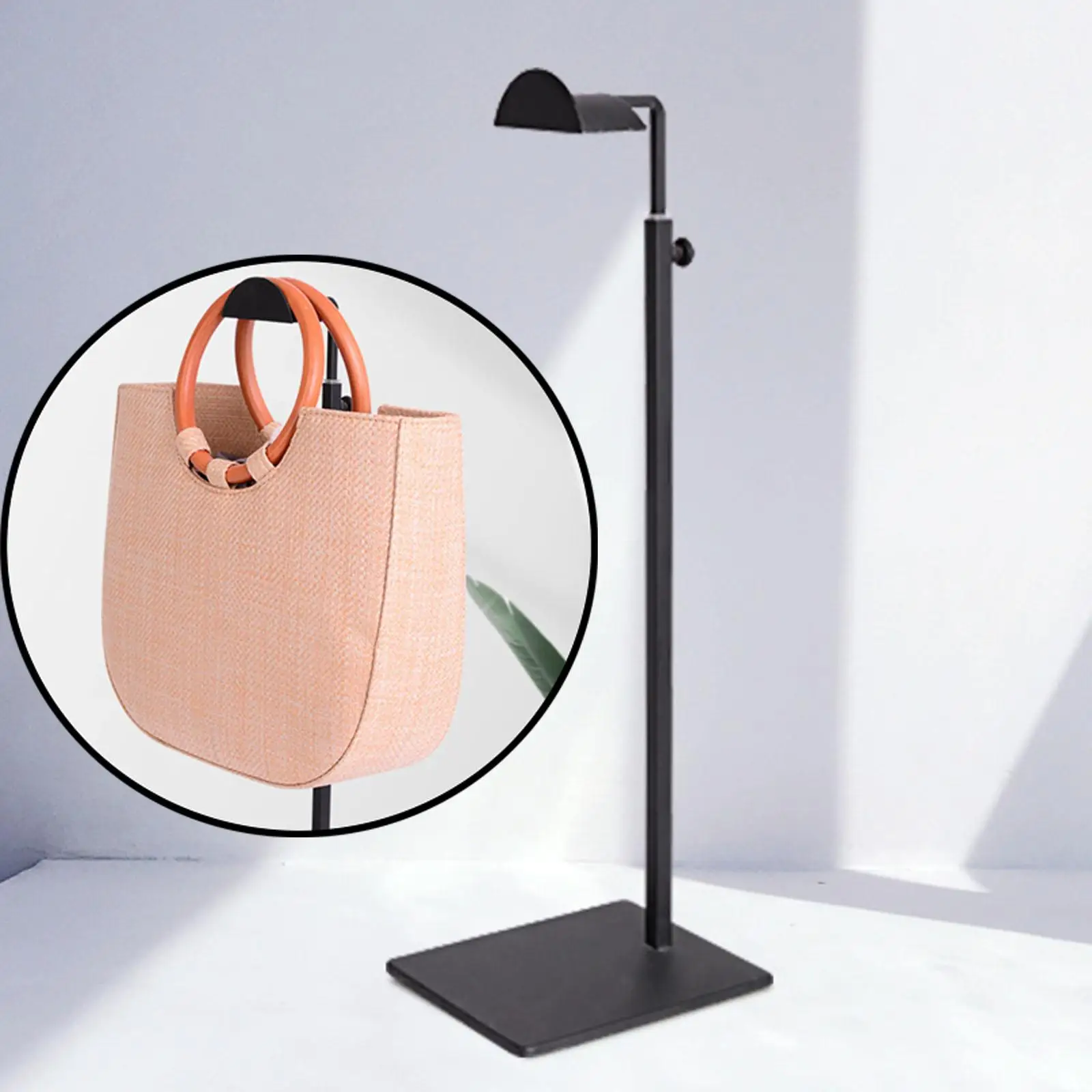 Handbag Display Stand Adjustable Height Metal Bag Holder Organizer Hanging Hook for Retail Windows Countertop Closet Shelves