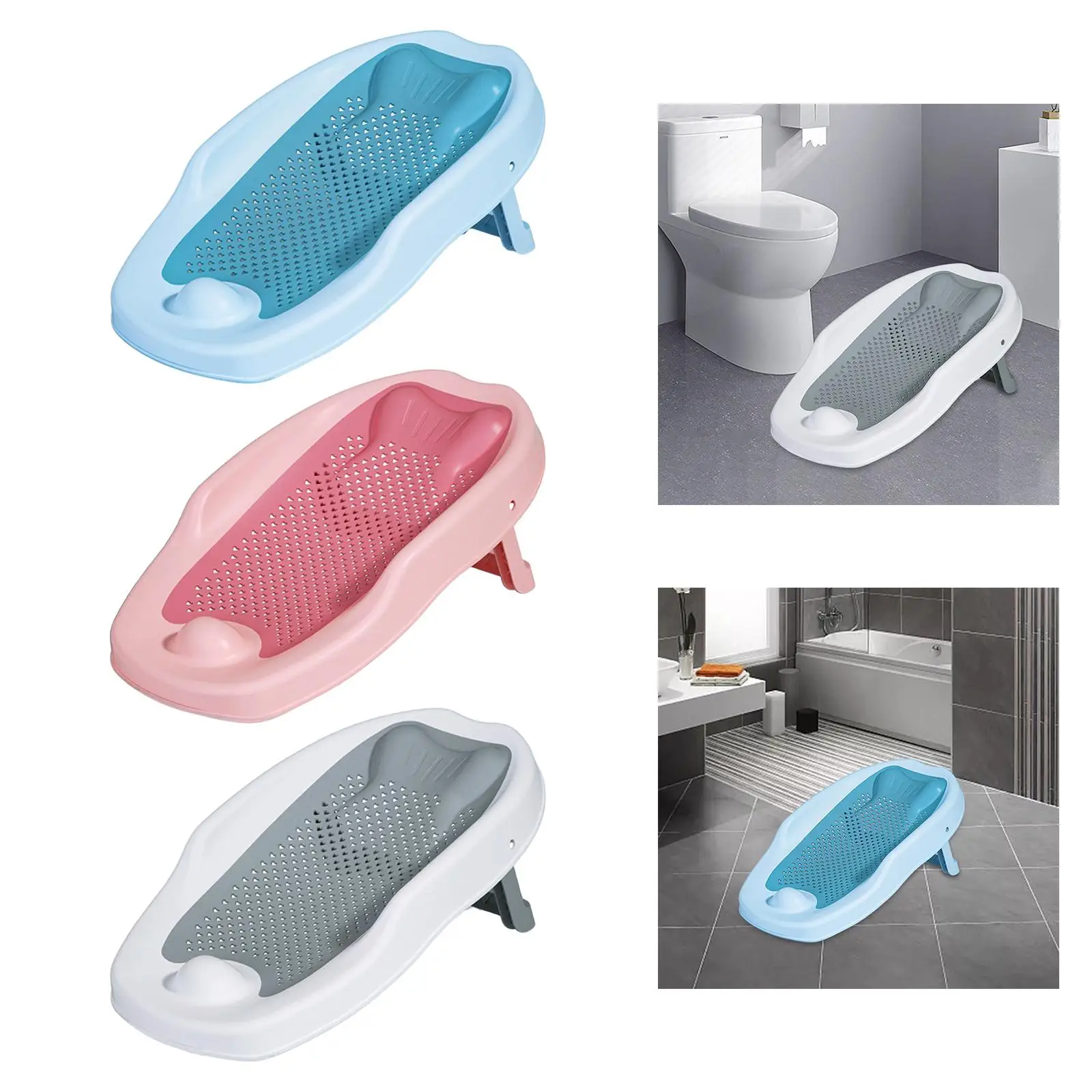 Foldable Baby Bath Seat Support Rack Baby Bath Anti Slip Adjustable Comfortable Bathtub Shower Rack for Newborn Baby 0~2 Years