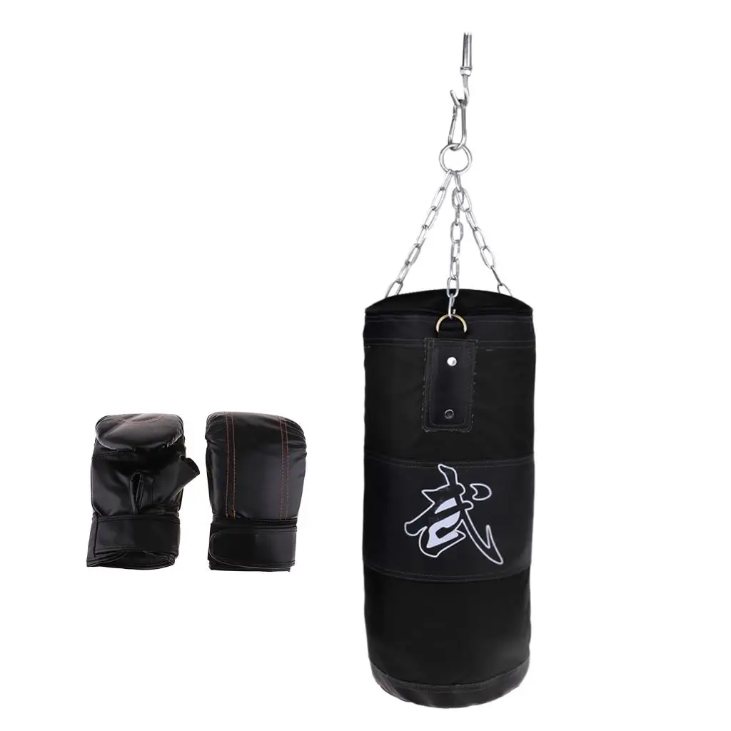 Boxing Gift Set with Empty Kickboxing Bag and Punching Boxing Gloves, Durable and Reliable