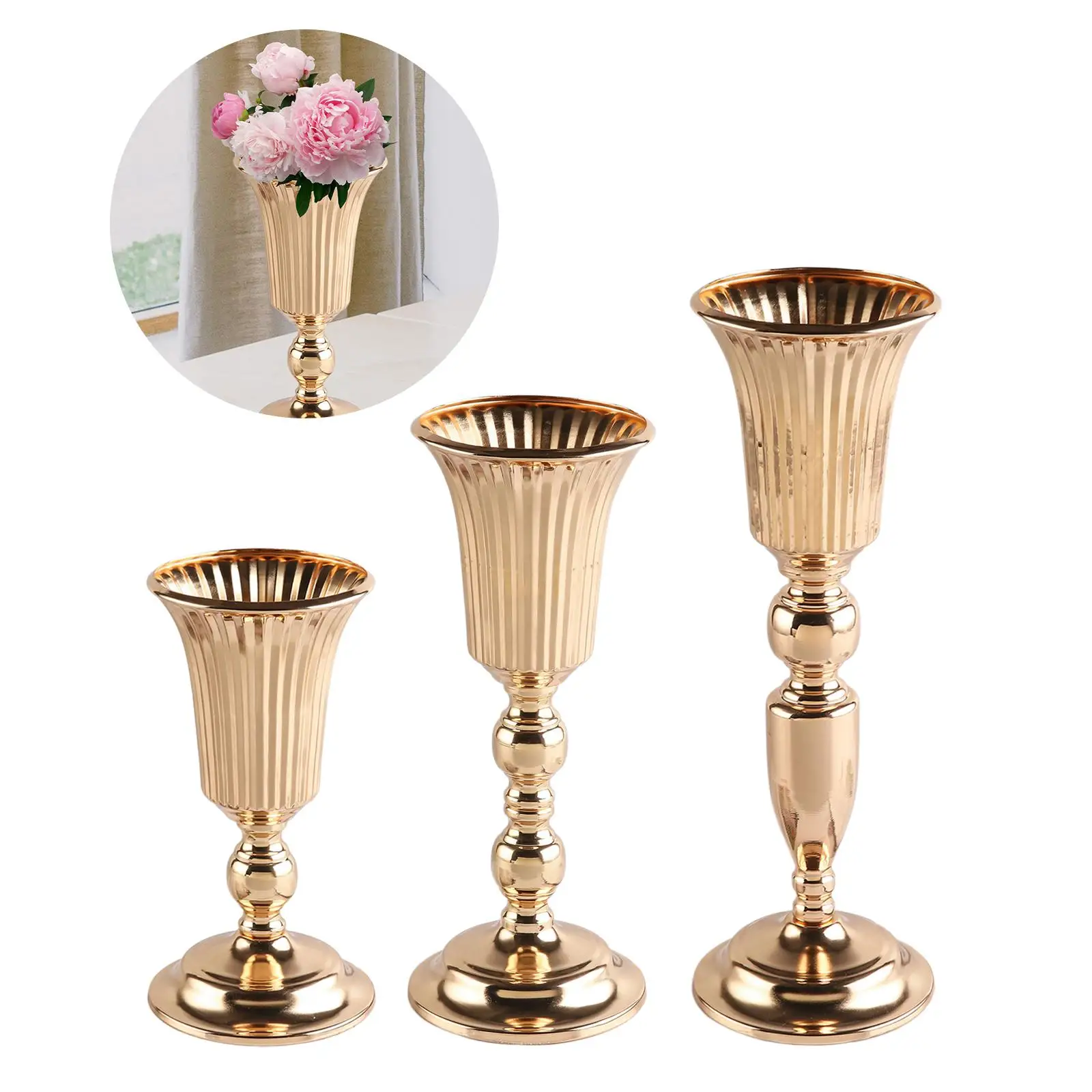 Iron Wedding Centerpiece Table Flower Vase Decorative Holder for Living Room