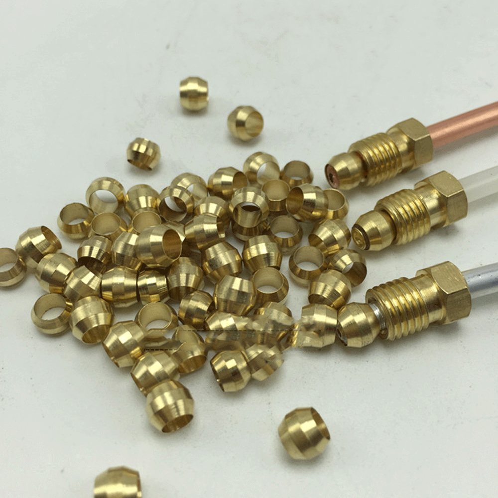 Description Picture 4 of item10 pcs 3 4 5 6 8 10mm Brass Ring Sleeve for Compression Tube Union Lubricating Pump Oil Ring Oil Pipe Clamp