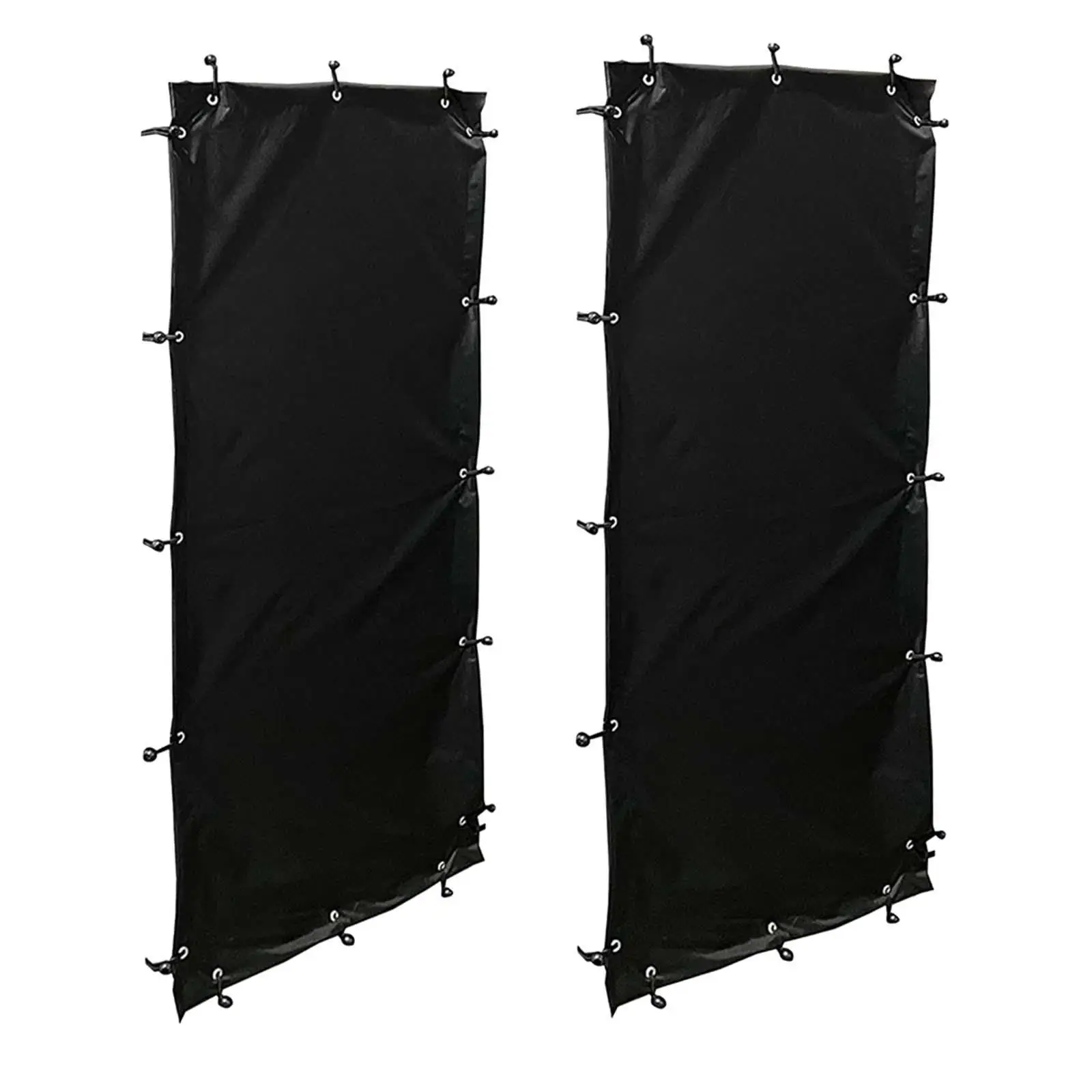2x Weatherproof Curtain for Firewood Rack 2 Sides Firewood Cover Windproof Waterproof Wood Log Protector for Outdoor Camping BBQ
