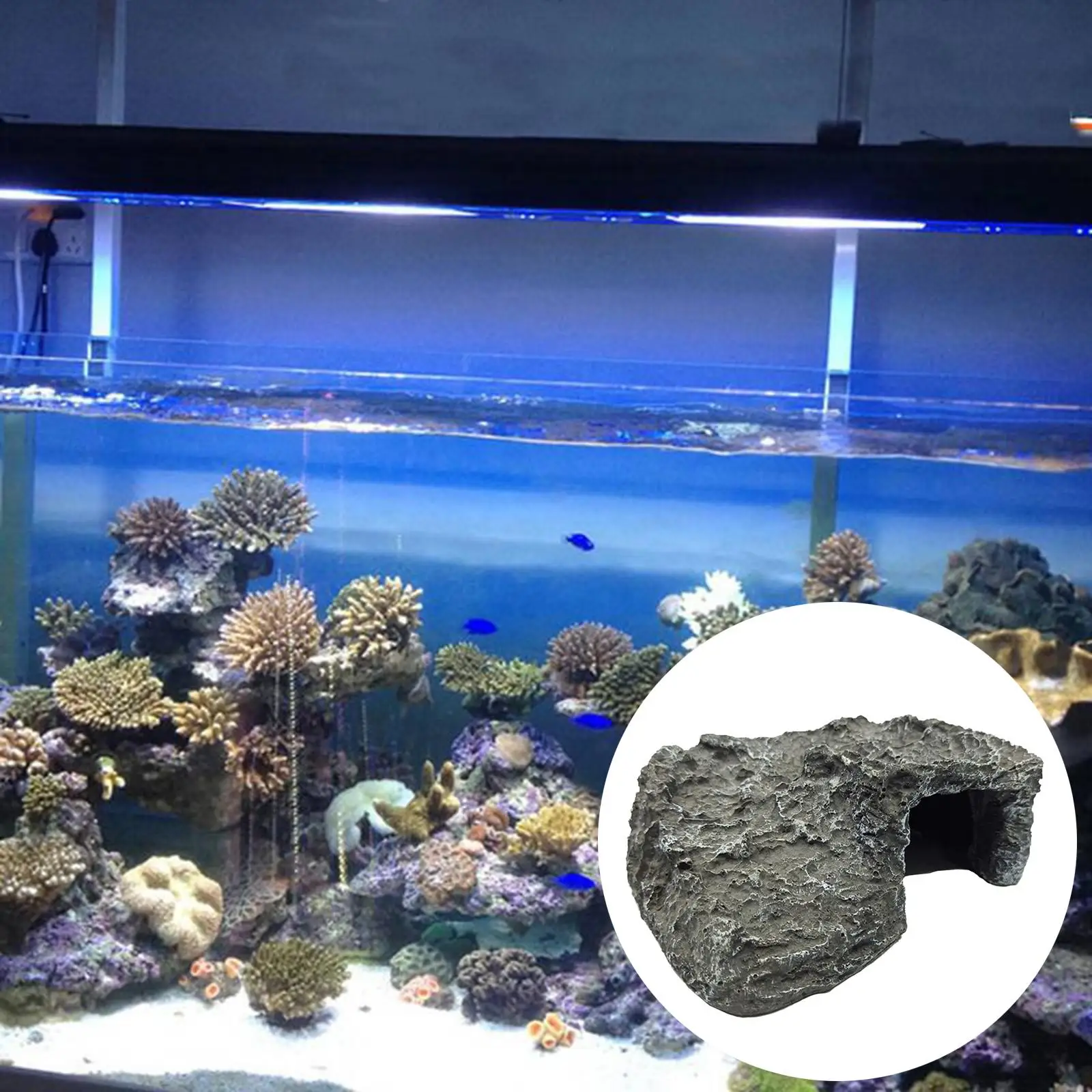 Reptile Hiding Cave Snake Turtle Hide Cave Resin Material Fish Tank Aquarium Landscaping Decoration Pet Supplies