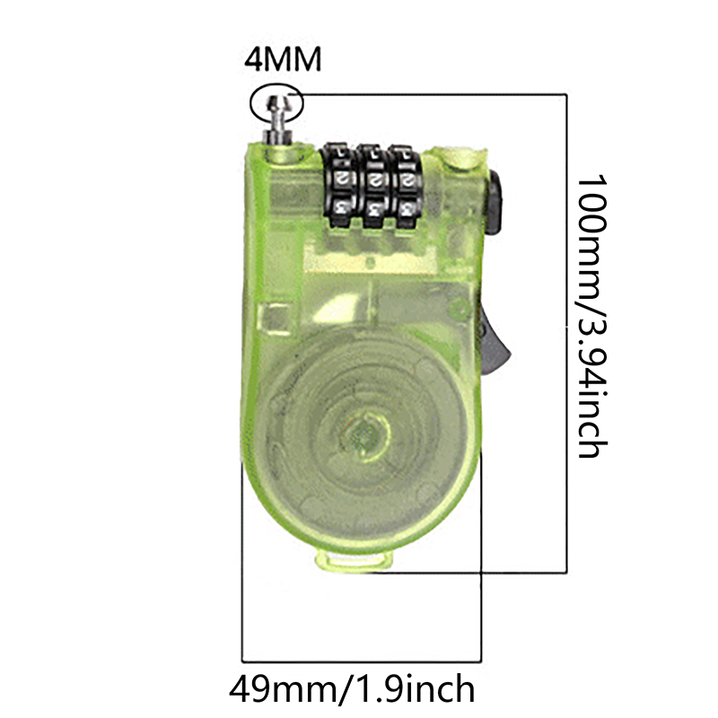 Title 7, 3 Digit Security Code Cable Lock Password Long ...