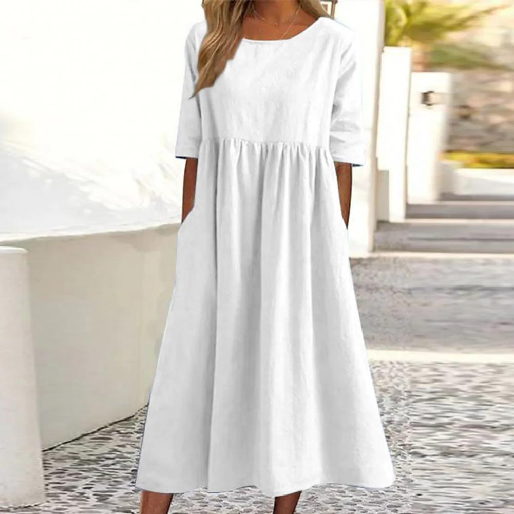 2023 Vestido Casual Mulheres Vintage Casual Solto