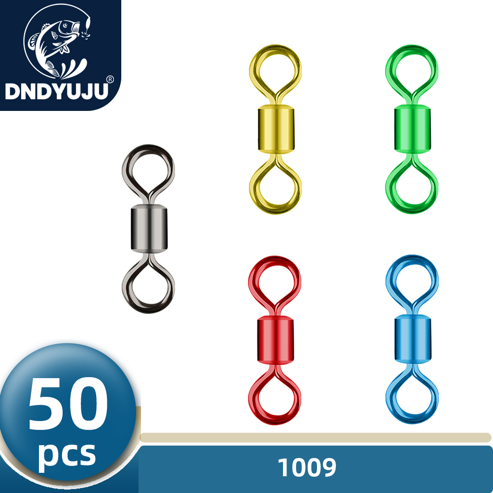 DNDYUJU 50 teile/los Bunte Angeln Wirbel Kugellager Fisch Roll Wirbel Stecker Mit Solide Ring Pesca Angeln Zubehör – Detail 1
