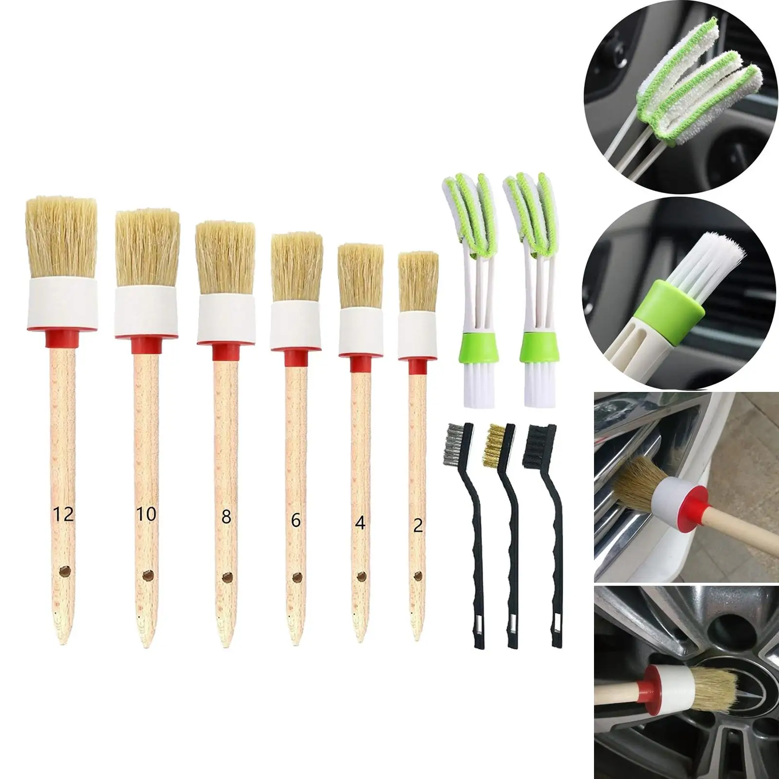 Vehicle Car Auto Interior Detailing Brush Wheel Cleaning Brushes Tool