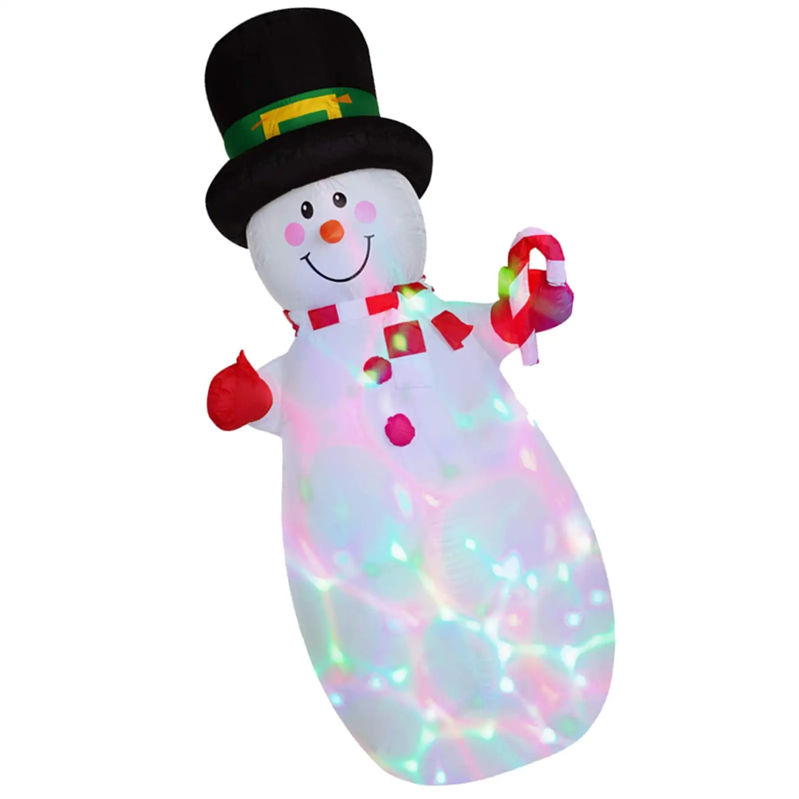Christmas Inflatable Snowman Holiday Inflatable Snowman with Rotating Light for Festival Party