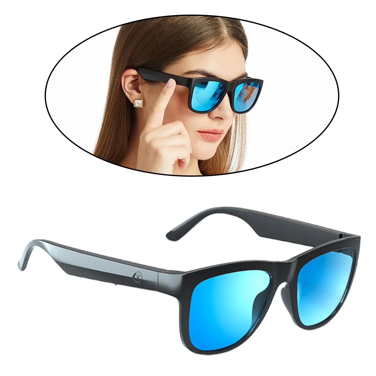 Bluetooth Audio Smart Glasses, Handfree Call Intelligent Eyeglasses for Outdoor Sport