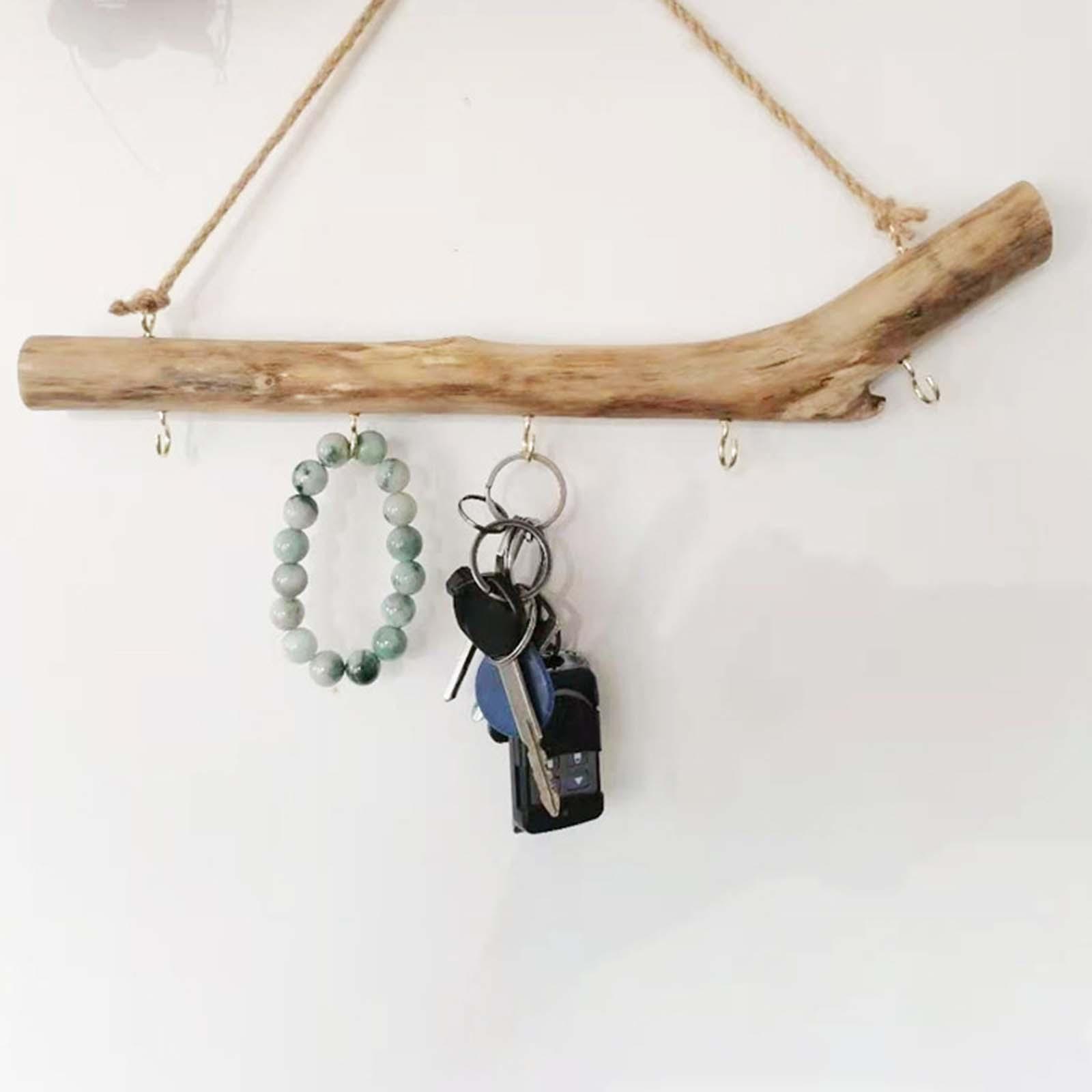 Description Picture 6 of itemWooden Hook Wall Mounted Driftwood Hook Vintage Ornament for Small Item Hat Retro Driftwood Branch Hook Storage Key Holder