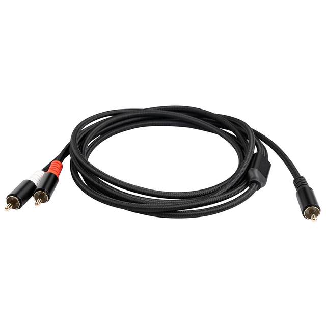 1 RCA Male to 2 RCA Male Audio Cable Hi fi Sound RCA Connector for DVD, TV, Computer Home Audio Headphone Livestream Broadcast