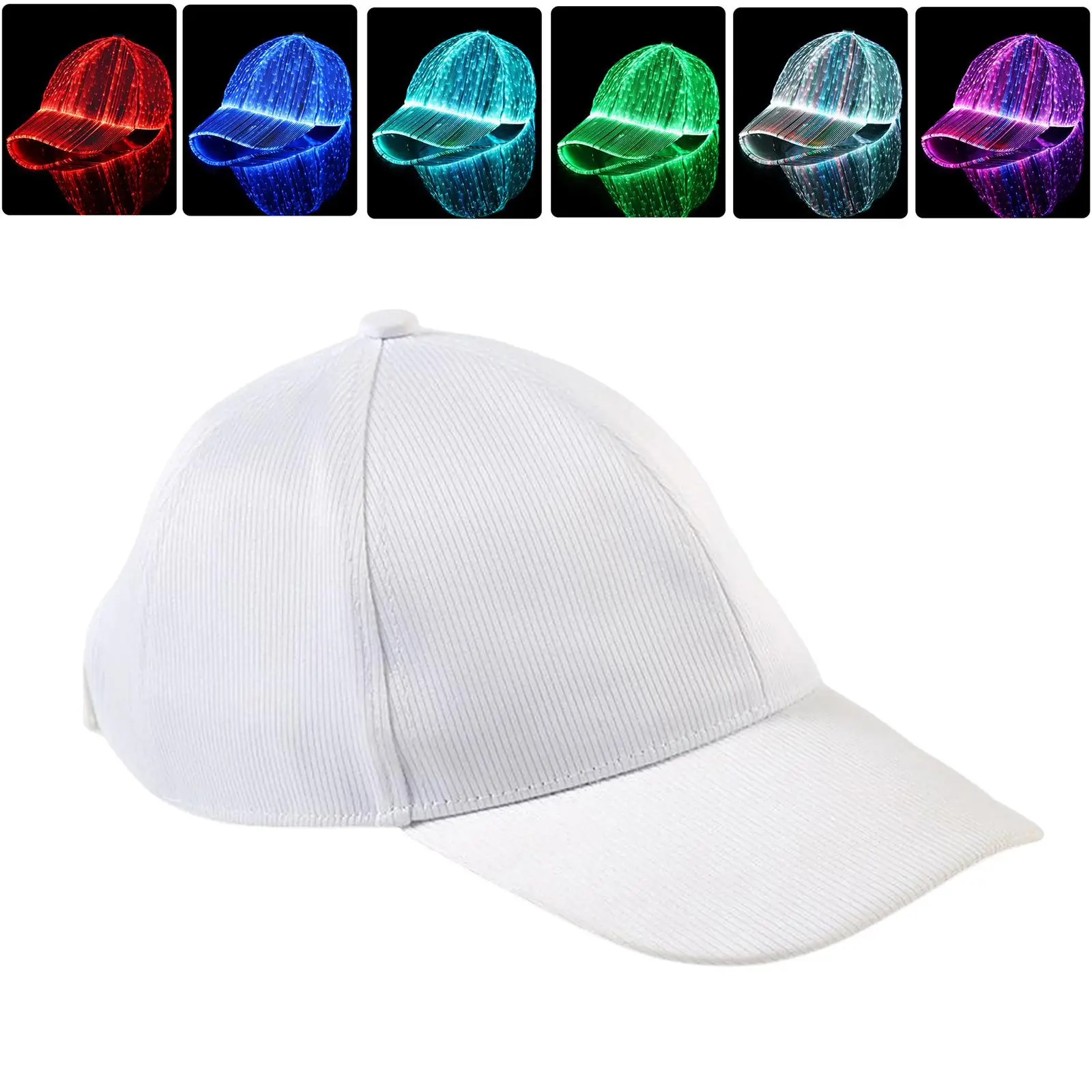 LED Hat Light Baseball Caps Luminous Party Hat Fiber Optic Caps for Men Party Supplies