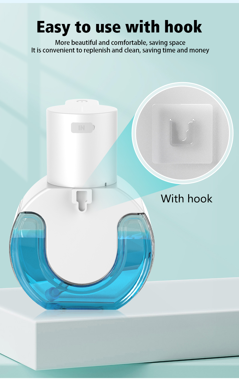 Soap Dispensers Touchless Automatic Foam Bathroom Smart Washing Hand Machine with USB Charging White High Quality ABS Material
