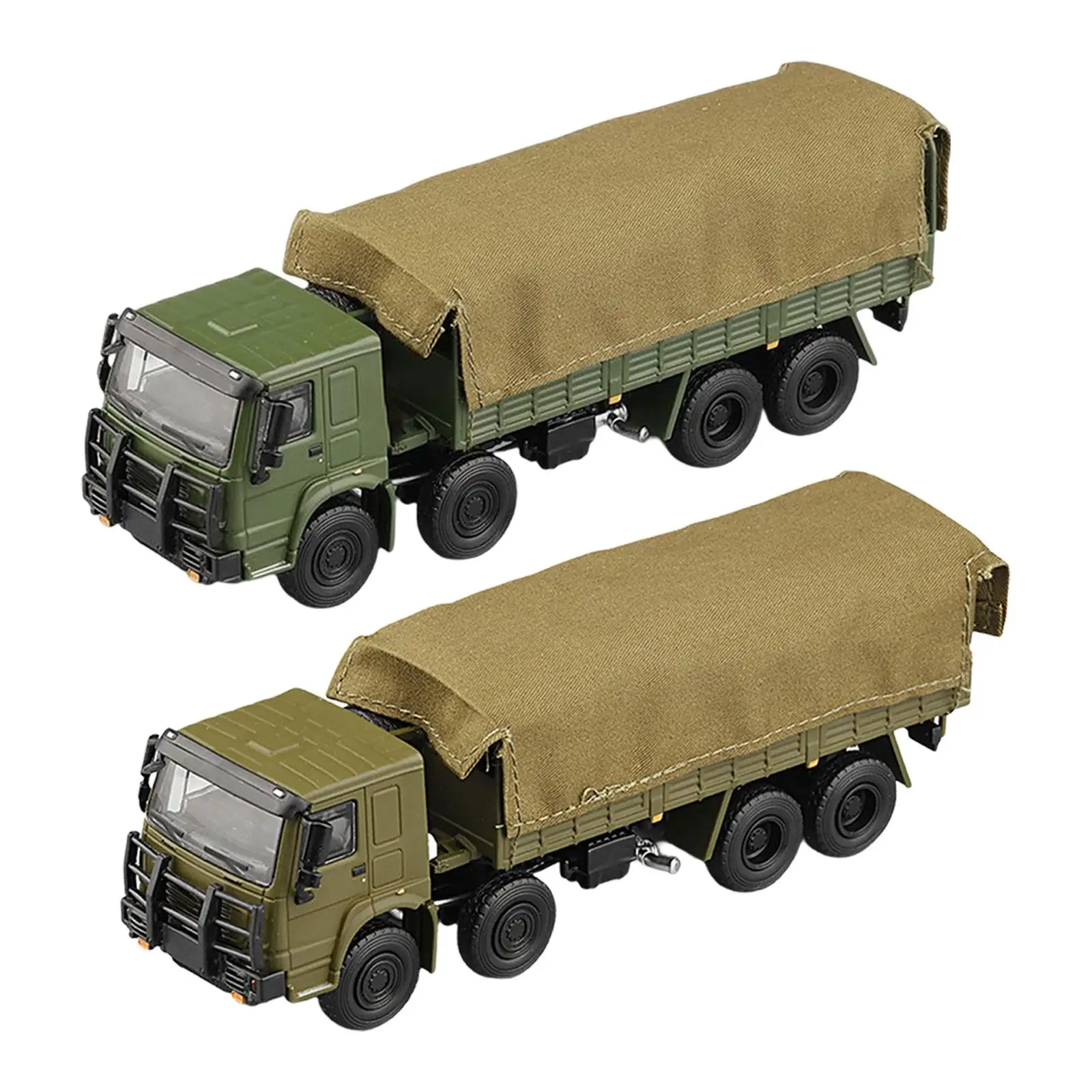 1/64 Transport Truck Sand Table Ornament Diecast Toys Alloy Car Model for Photography Props Scenery Landscape Diorama Decoration