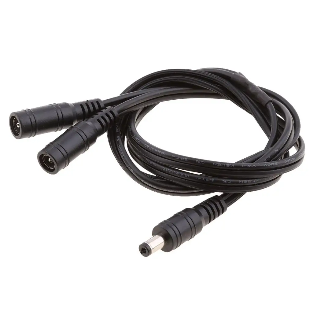 DC 1 Female to 2 Male 2.1 * 5.5mm 12V Cable Connector