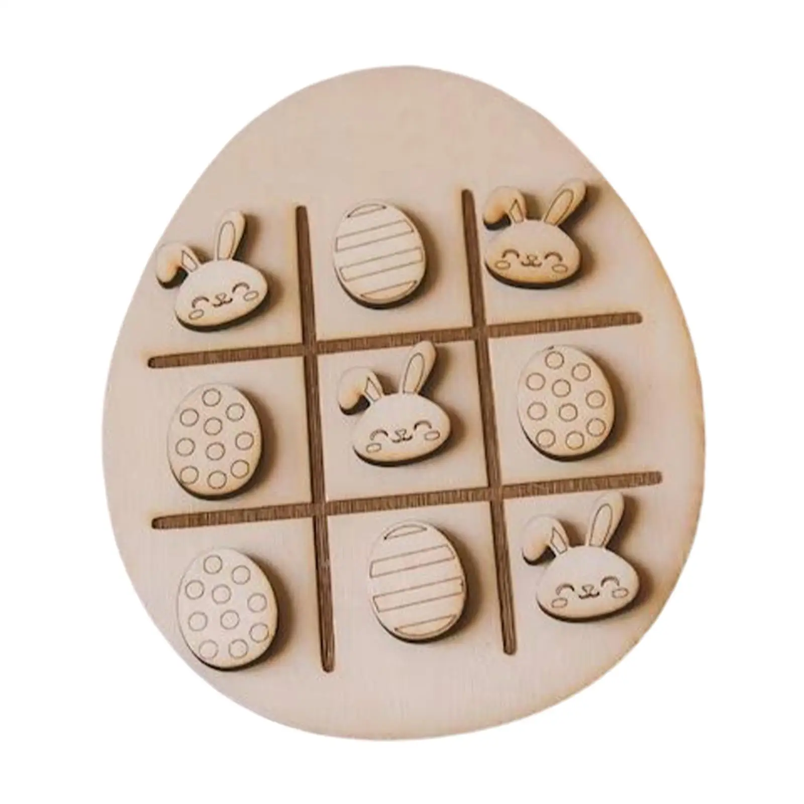 Wooden Easter Toys Game Board Table Ornaments Puzzle games party Decor Cute
