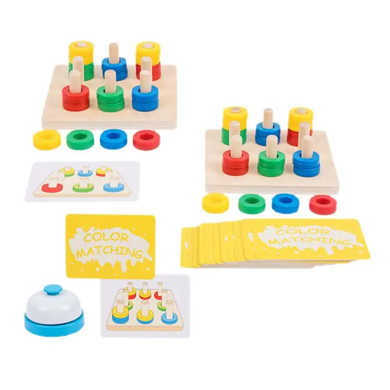 Wooden Sorting Stacking Toys Eye Hand Coordination Activities Parent Child Interaction for Age 3+ Toddler Children Girls Boys