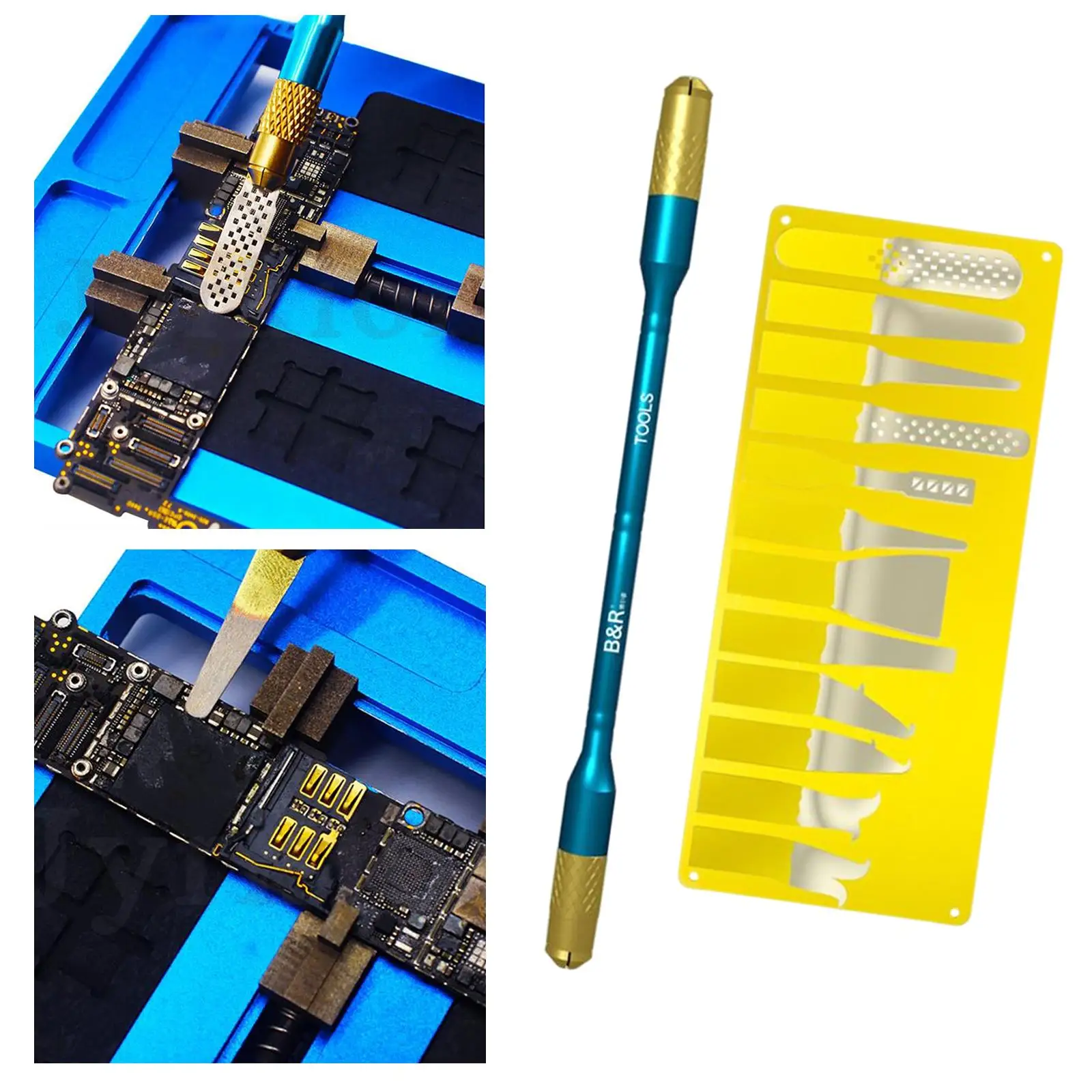 12Pcs Multifunctional Chip IC Remove Glue Disassemble Rework Blade Opening Repair Maintenance Phone Phone CPU Pry Removal Knife