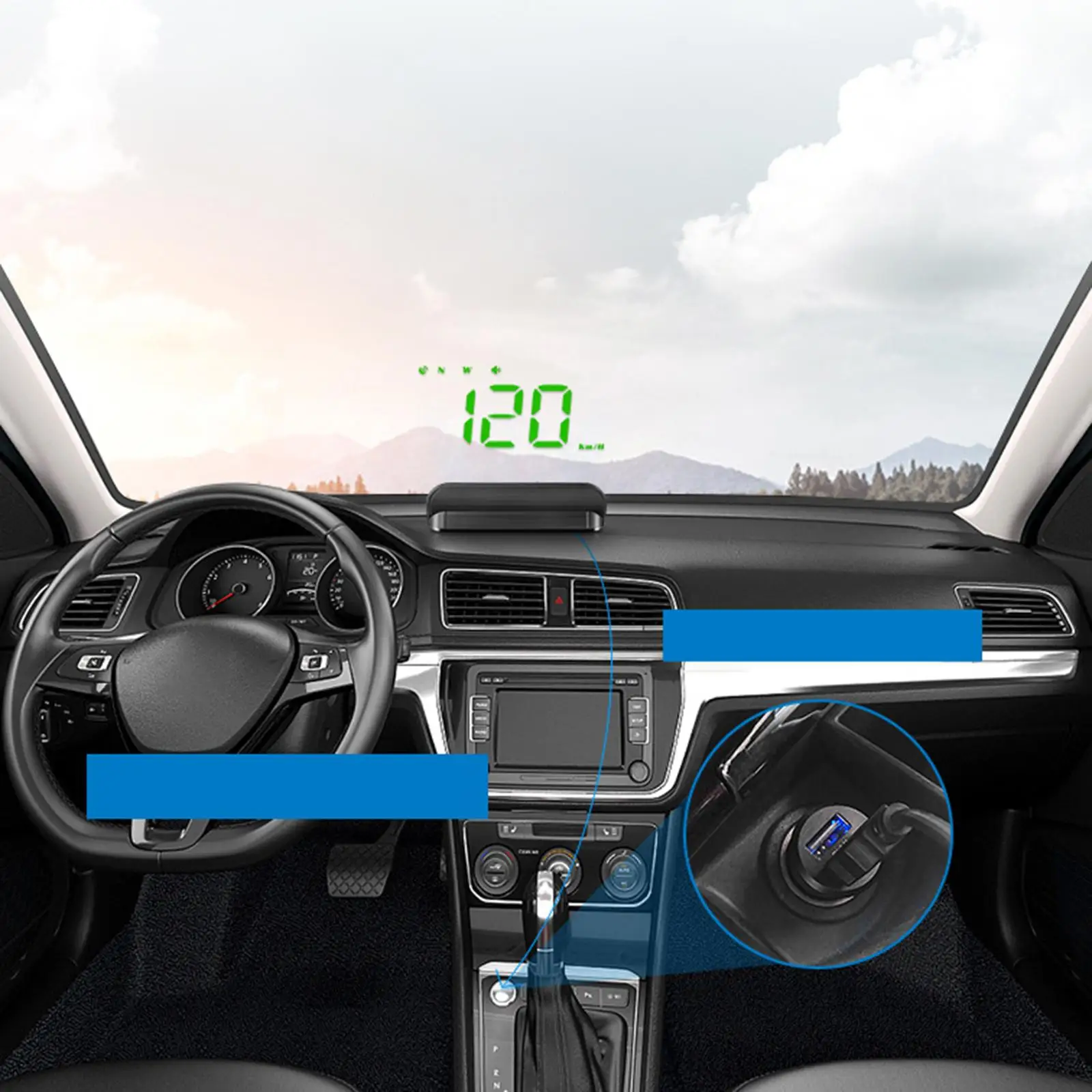 Auto HUD Head up Display Truck Vehicles Automatic Light Sensitivity HUD Display