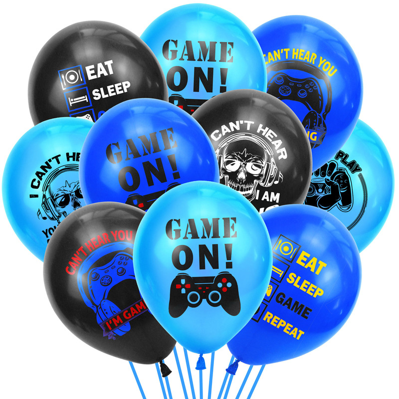 Spiel themen orientierte Party Ballon Set Cartoon Gamepad Kinder Banner Spieler alles Gute zum Geburtstag Backen Kuchen Topper Hintergrund Wand dekoration – Detail 5