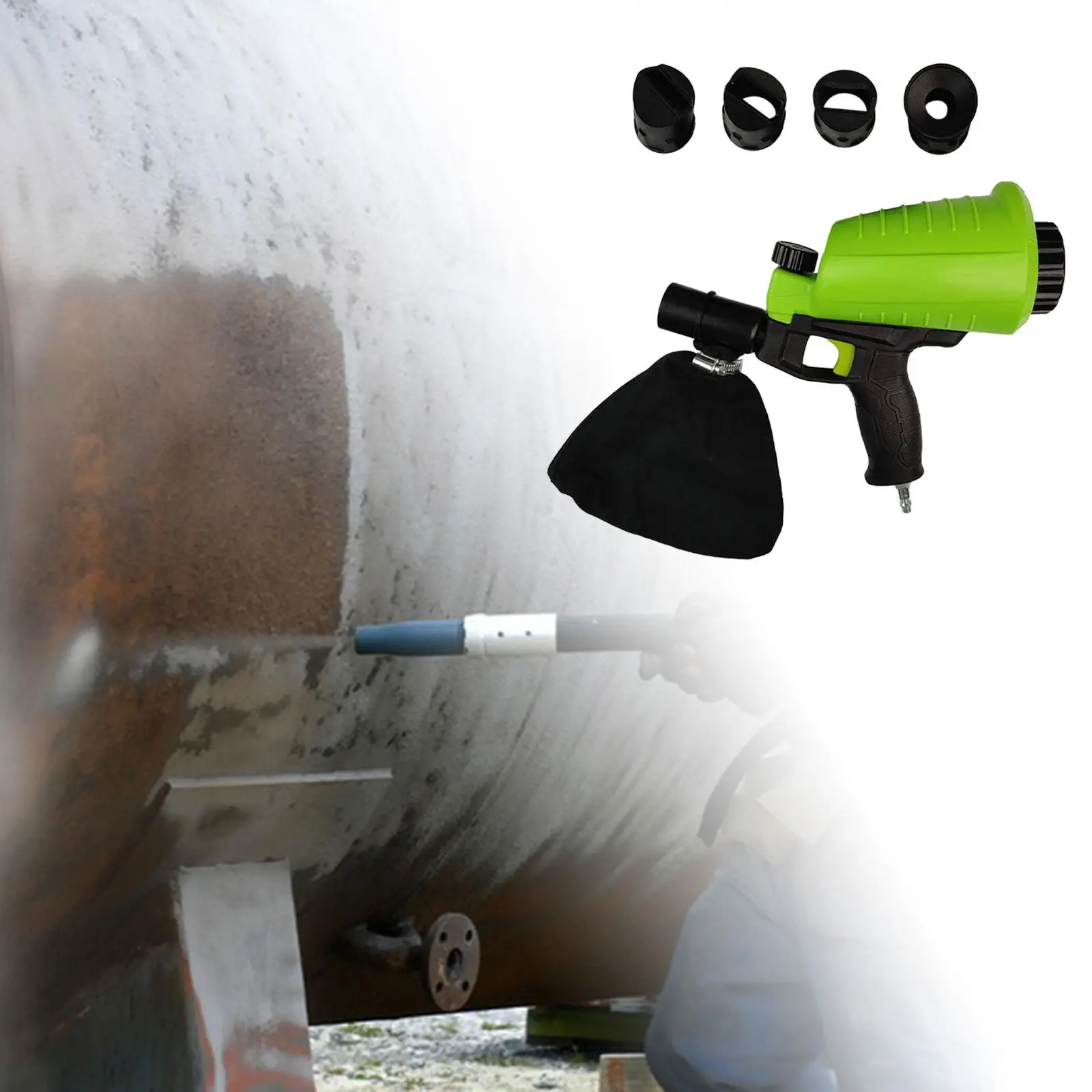 Air Spray Sandblasting Tool Portable Comfortable Grip Adjustable Flow Rate Spray for Sanding Compact Size Sturdy