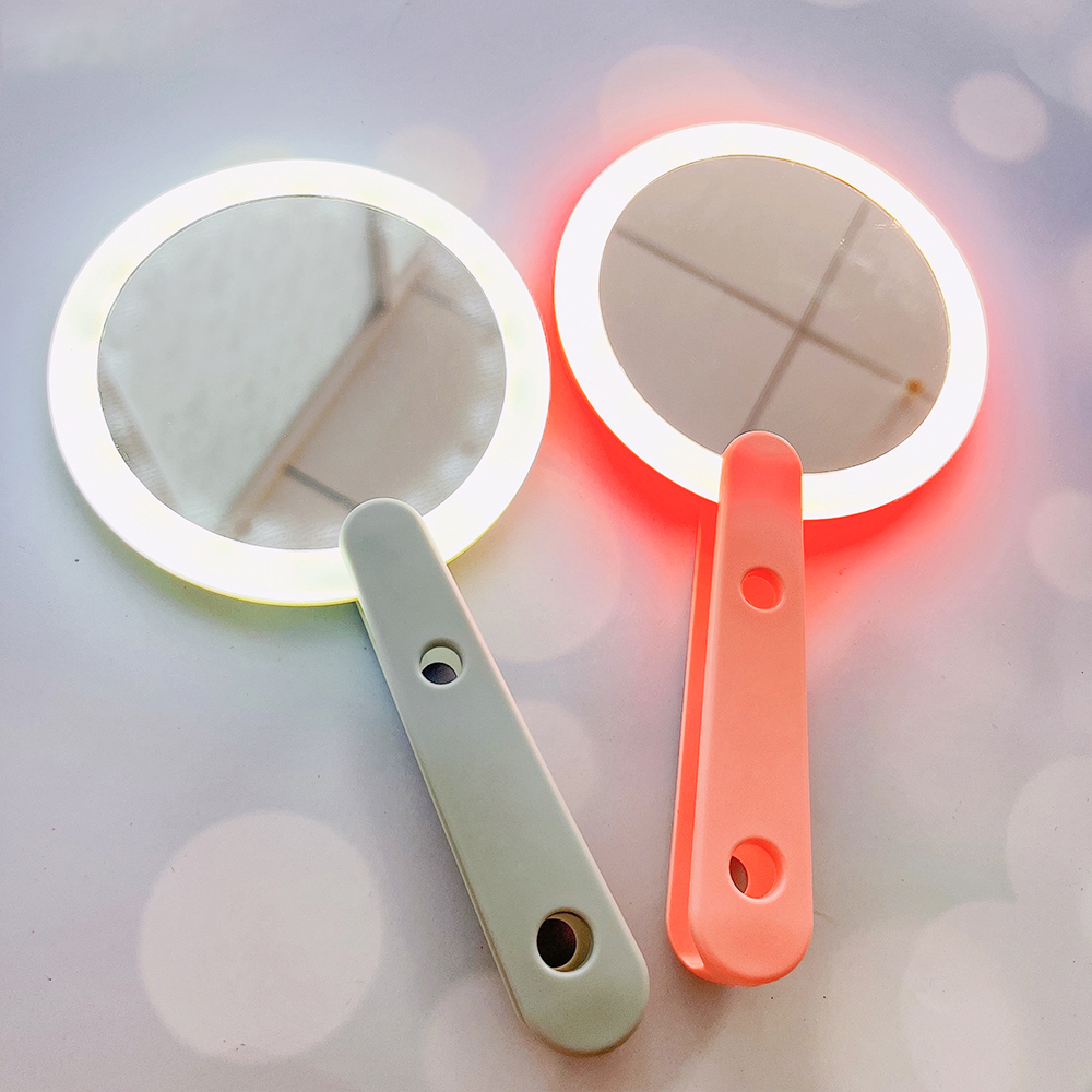 Best of LED Rotary Switch Makeup Mirror Heart Mirror Woman Pink White USB Charge Cute Convenient Hand Held Luxury Round Private Label Reviews & Tips