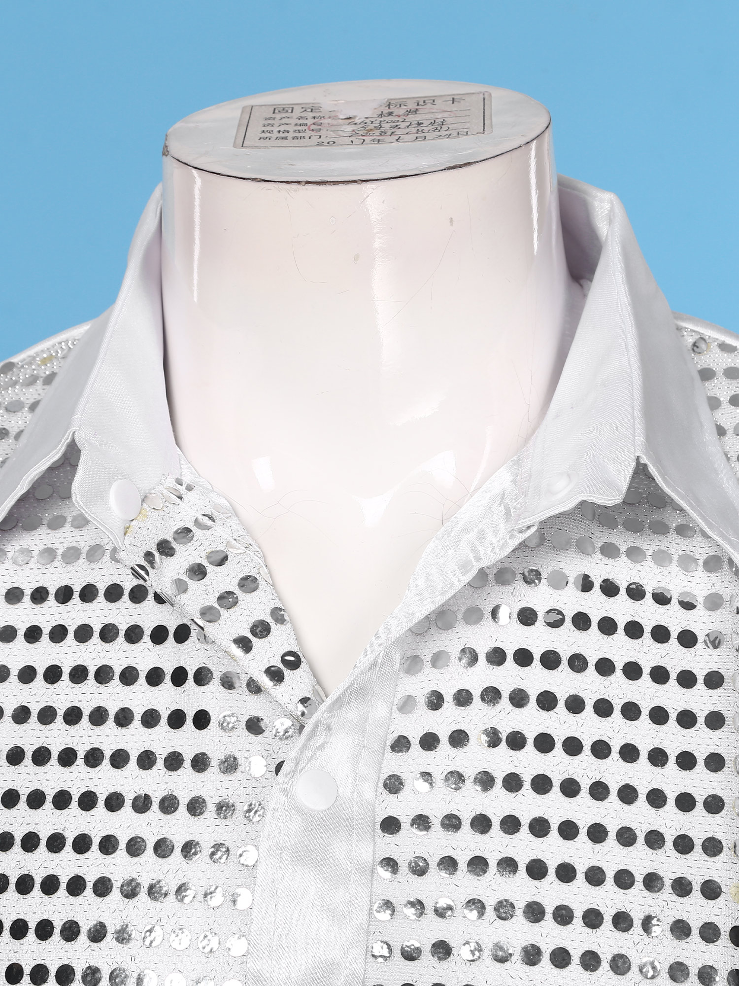 Männer Hip Hop Jazz Latin Dance Tops Langarm Shiny Pailletten Revers Hemd Tops Nachtclub Party Pole Dance Leistung Dancewear – Detail 6