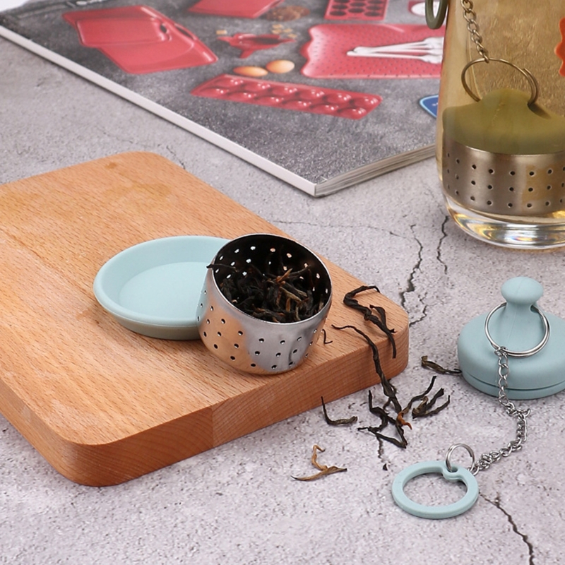 Infuseur à Thé En Silicone Parapluie Bleu - Grande Taille, Maille Fine - Parfait Pour Tasses Et Bols