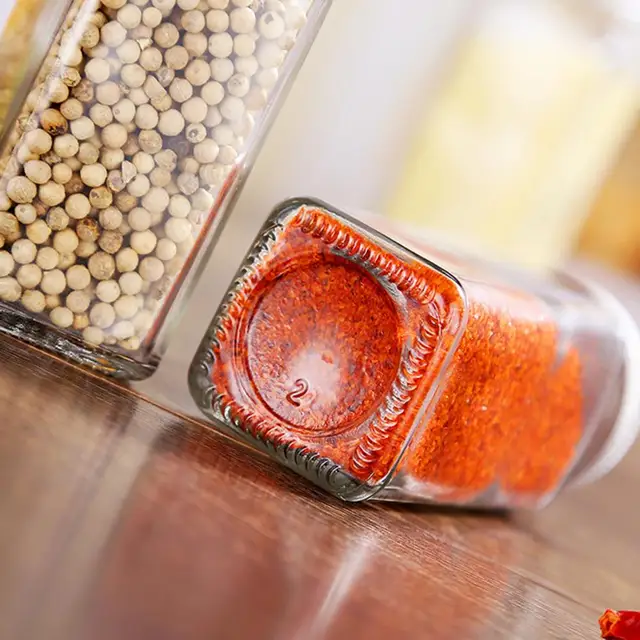 UDIYO Spice Jar Clear Leak-proof Glass Large Capacity Seasoning Bottle  Restaurant Supplies