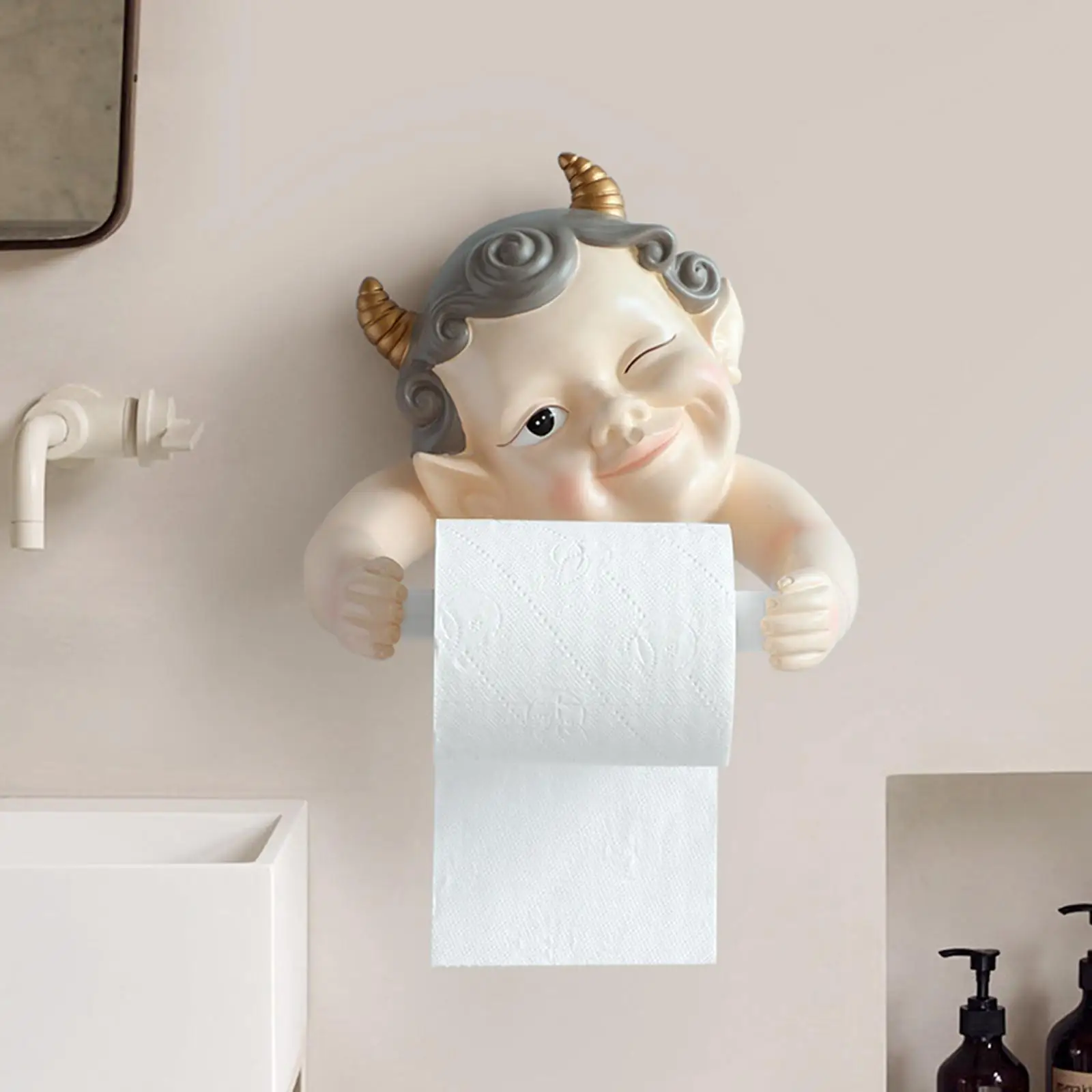 Resin Toilet Paper Holder Paper Towel Holder for Bathroom Kitchen Decoration