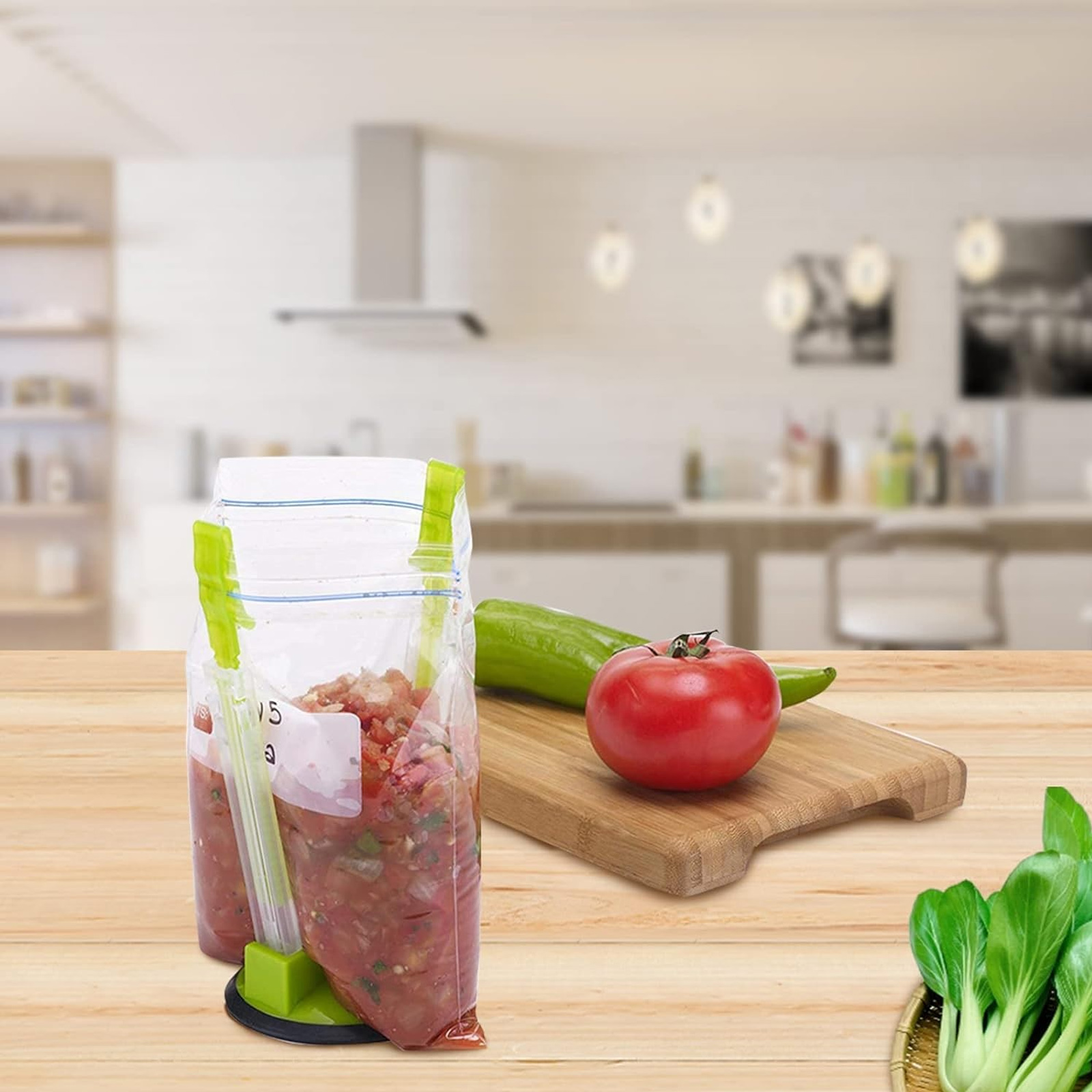 Description Picture 3 of item8Pcs Baggy Rack Food Storage Bags Clip for Food Prep Bag/Plastic Freezer Bag/Ziploc Bag Holder Stand