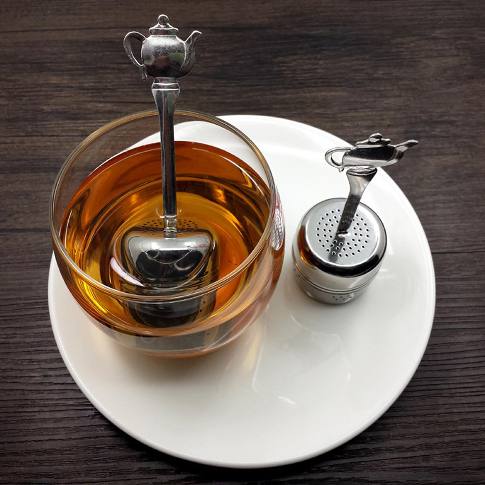 Tea Strainer with Handle 304 Stainless Steel Portable Tea Ball Infuser for Loose Tea Cup and Teapot Spices Seasonings Cafe Home