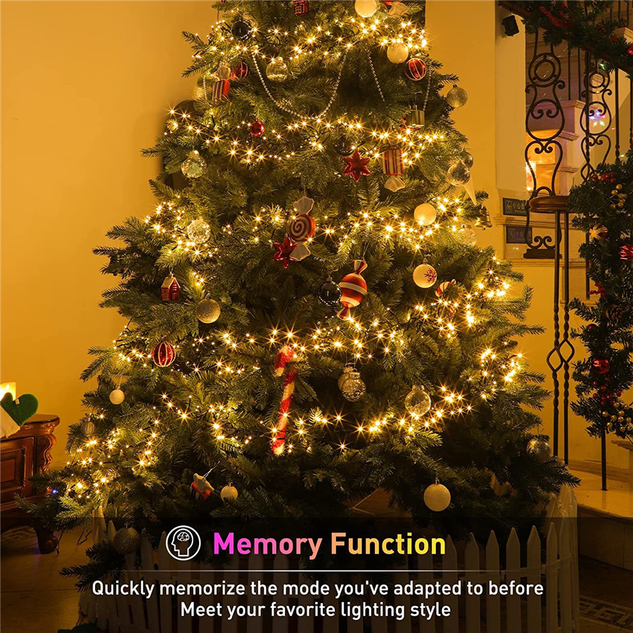 30M 1500LEDs Christmas Garland String Lights 8 Modes Outdoor Waterproof Fairy Lights for Garden Party Wedding New Year Decor