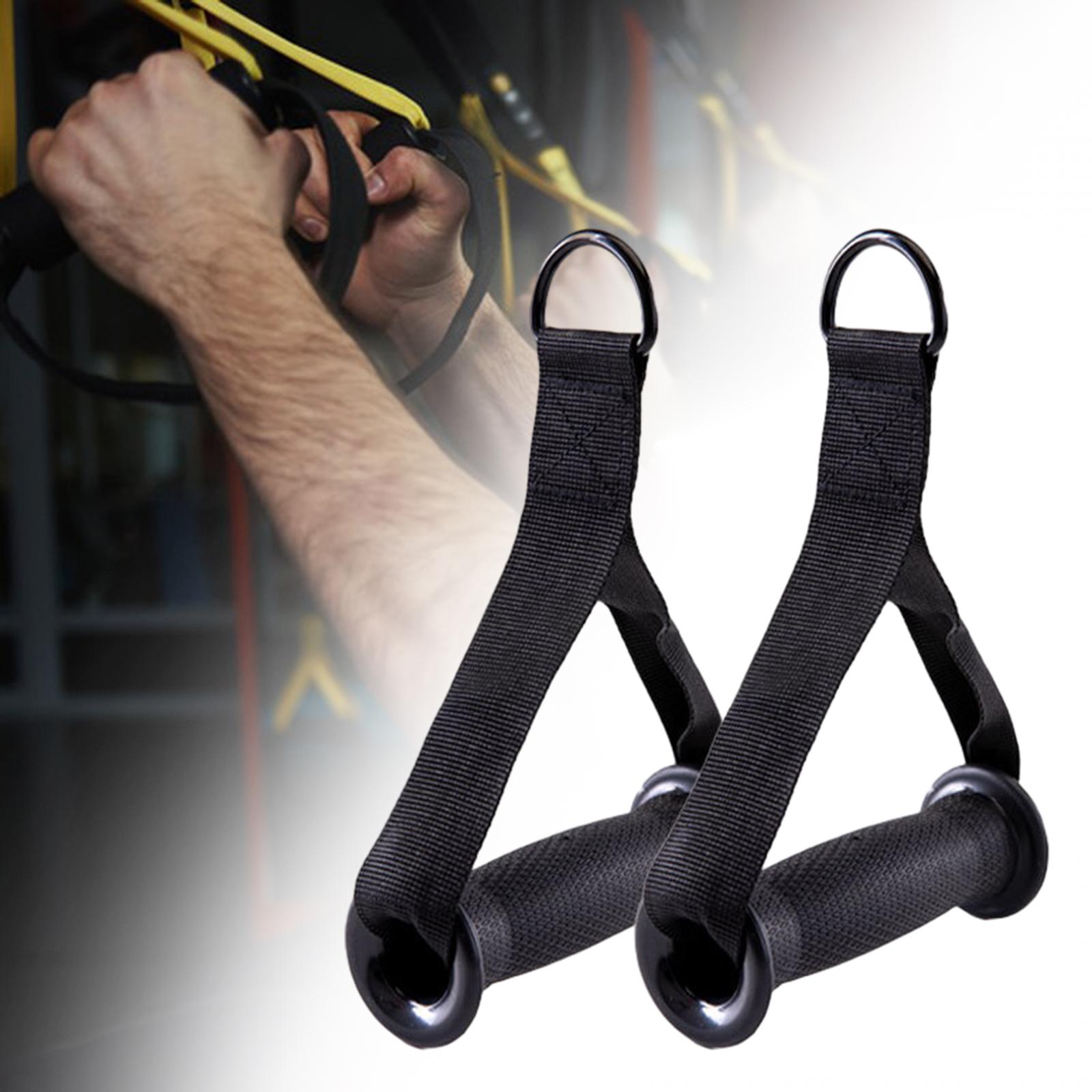 Resistance Band Handles Black for Pull Down Gym Equipment Pulley System