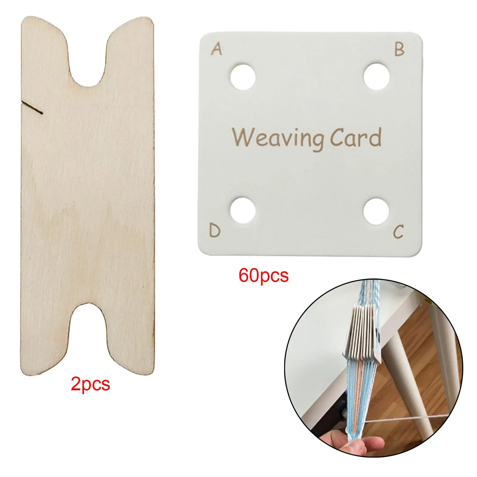 60x Tablet Weaving Card Sewing Accessories for Loom or Loom Scarf DIY Household Cross Stitch Beginners Paper Loom Cards