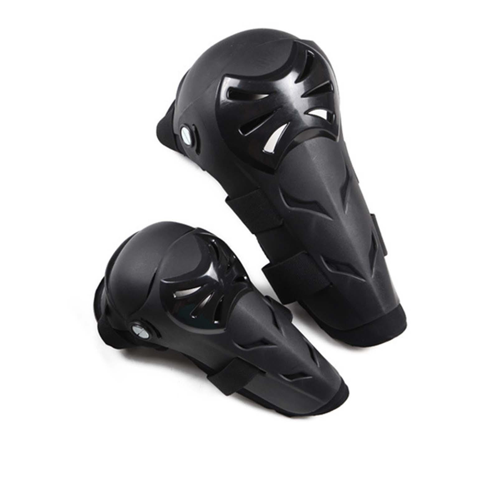 4 Pieces Motorcycle Knee Shin Guards Anti Slip Flexible Elbow Knee Pads for Skating Cycling Skateboard Skiing Powersports