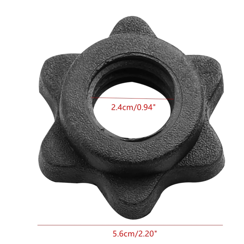 4 Stück Hantel stangen mutter rutsch feste Sechs kant mutter Spinlock kragen Ersatz Lang hantel stange Sechs kant muttern für das Training von Lang hantel stangen – Detail 6