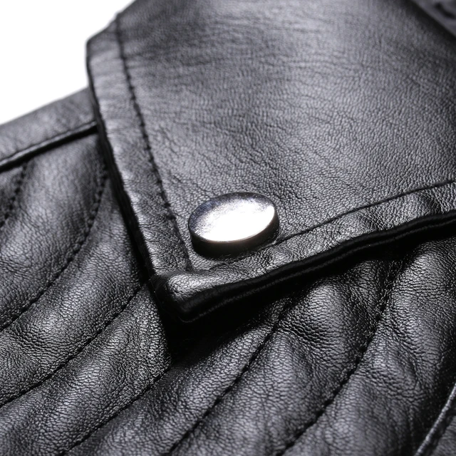 Leather Denim Jacket Chain & 3D Pocket - Ready-to-Wear 1A5ZUJ