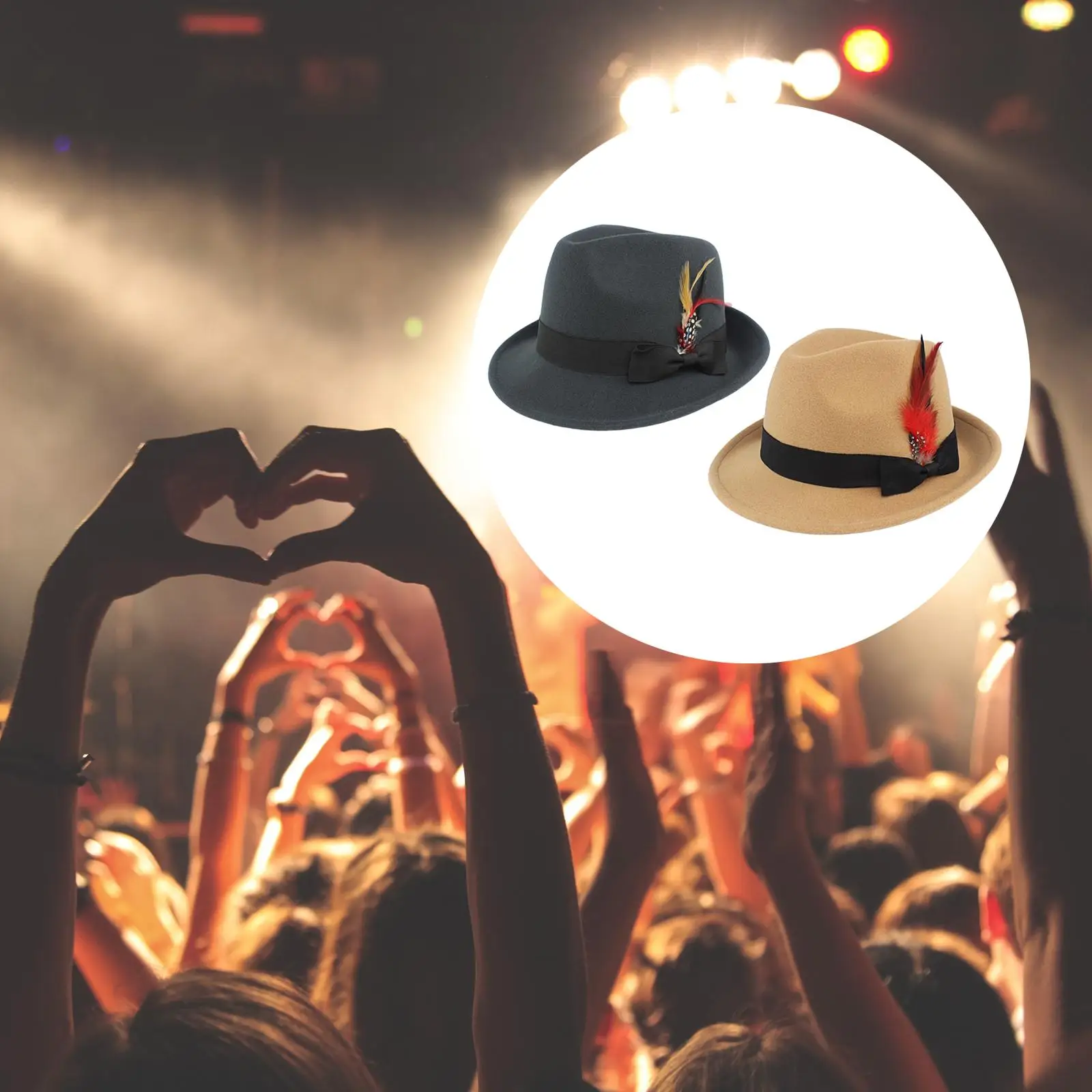Panama Jazz Top Hat Short Brim Sunscreen Hat Trilby Hat Felt Fedora Hats for Men and Women Outdoor Travel Dress up Accessories