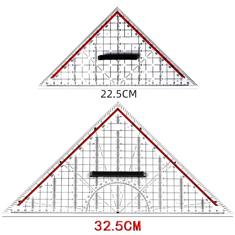 Isósceles-Tábua Triangular Profissional Desenhada à Mão, Régua