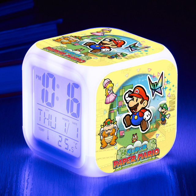 Mario Pleasesuper Mario Led Alarm Clock - Glowing Digital Desk Decor For  14+