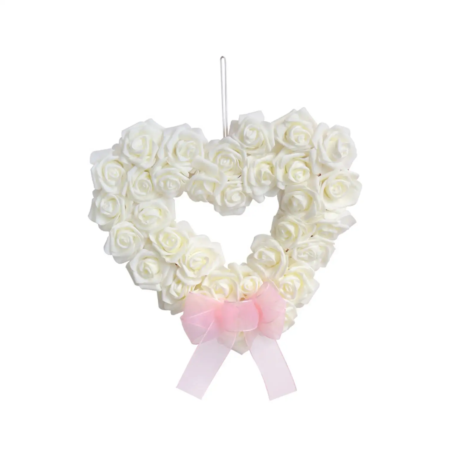 Artificial Wreath Realistic Heart Shaped for Wedding Garden Background Party