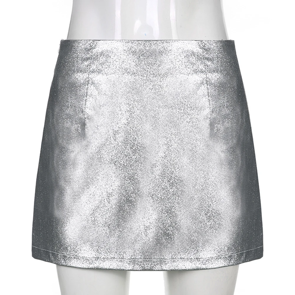 New Mini Sexy Vintage Wrap Party Skirt Summer Glitter Skirts Women A Line High Waist wrap skirt pink skirt