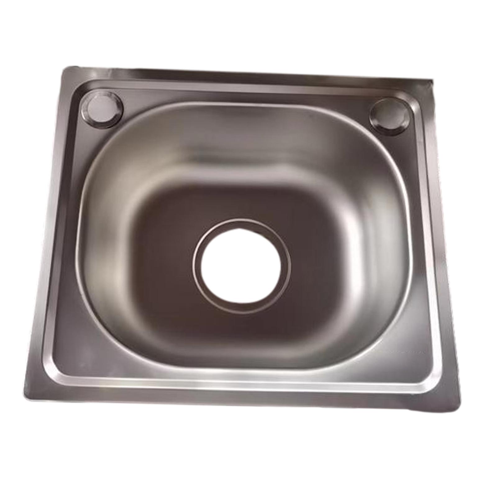 Topmount Kitchen Sink with Drain Hole with Water Pipe Heavy Duty 37x32x14cm Rustproof Fast Drainage 5.5