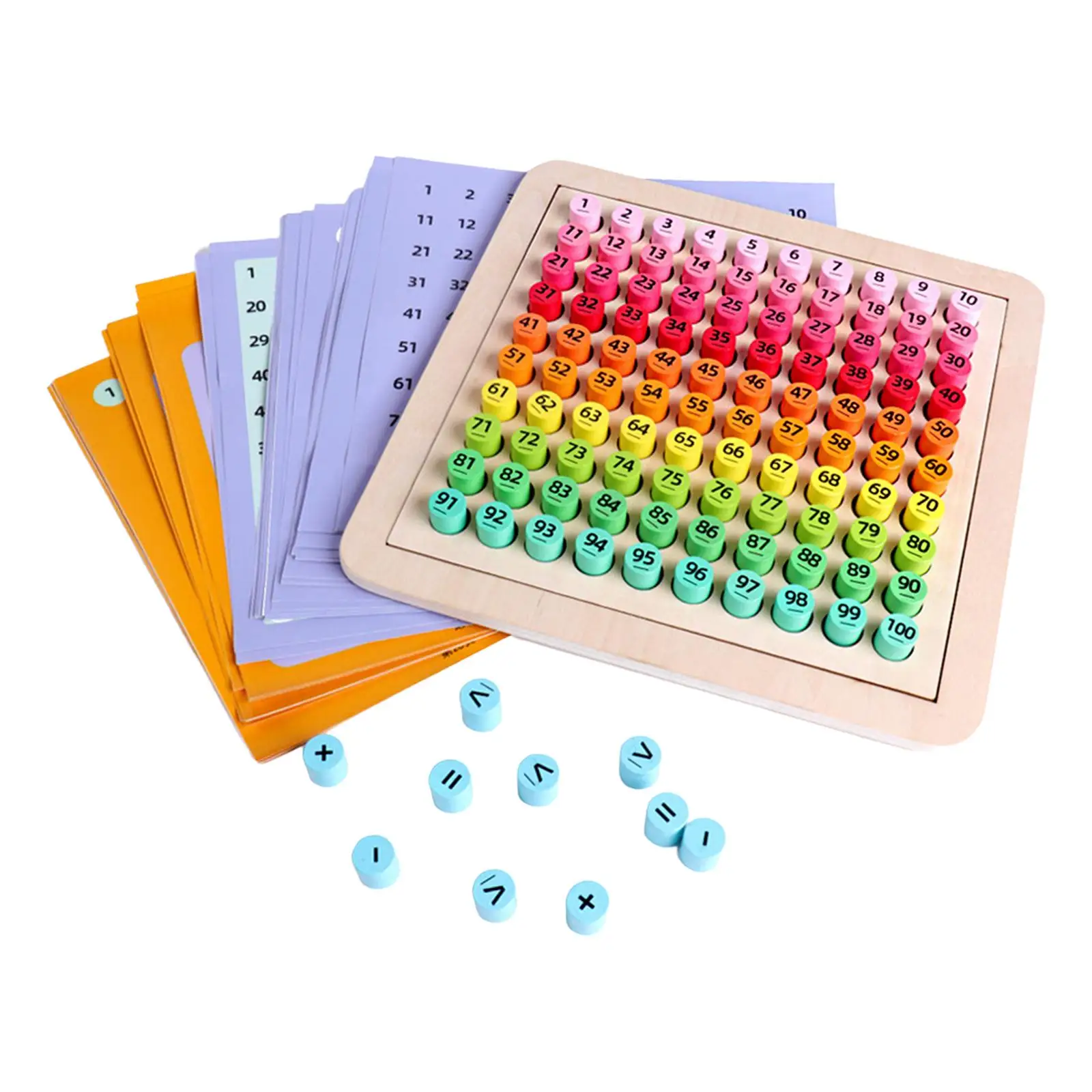 Multifunctional Addition Table Board 1 ~ 100 Numbers Early Education Toys Birthday Gift Party Favors for Kindergarten Beginners