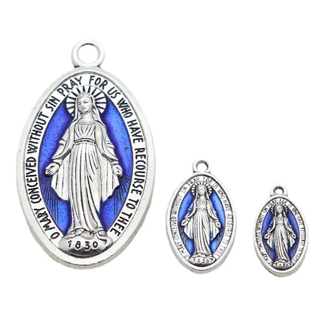 Cotvott-Medalla Milagrosa de Nuestra Señora, colgante de la Virgen María  para Rosario, collar, llavero, pulsera, piezas de joyería, 4 colores