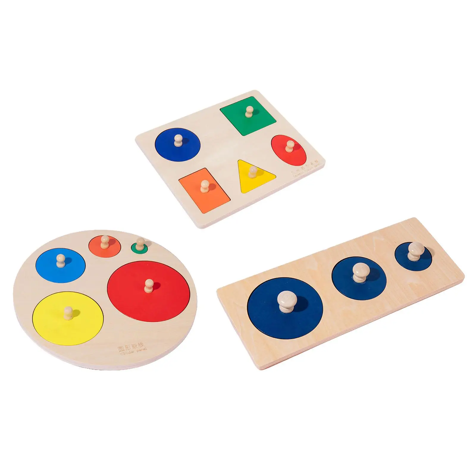 Wood Shape Puzzles Memory Games Sensory Toy for Birthday Playroom Teaching
