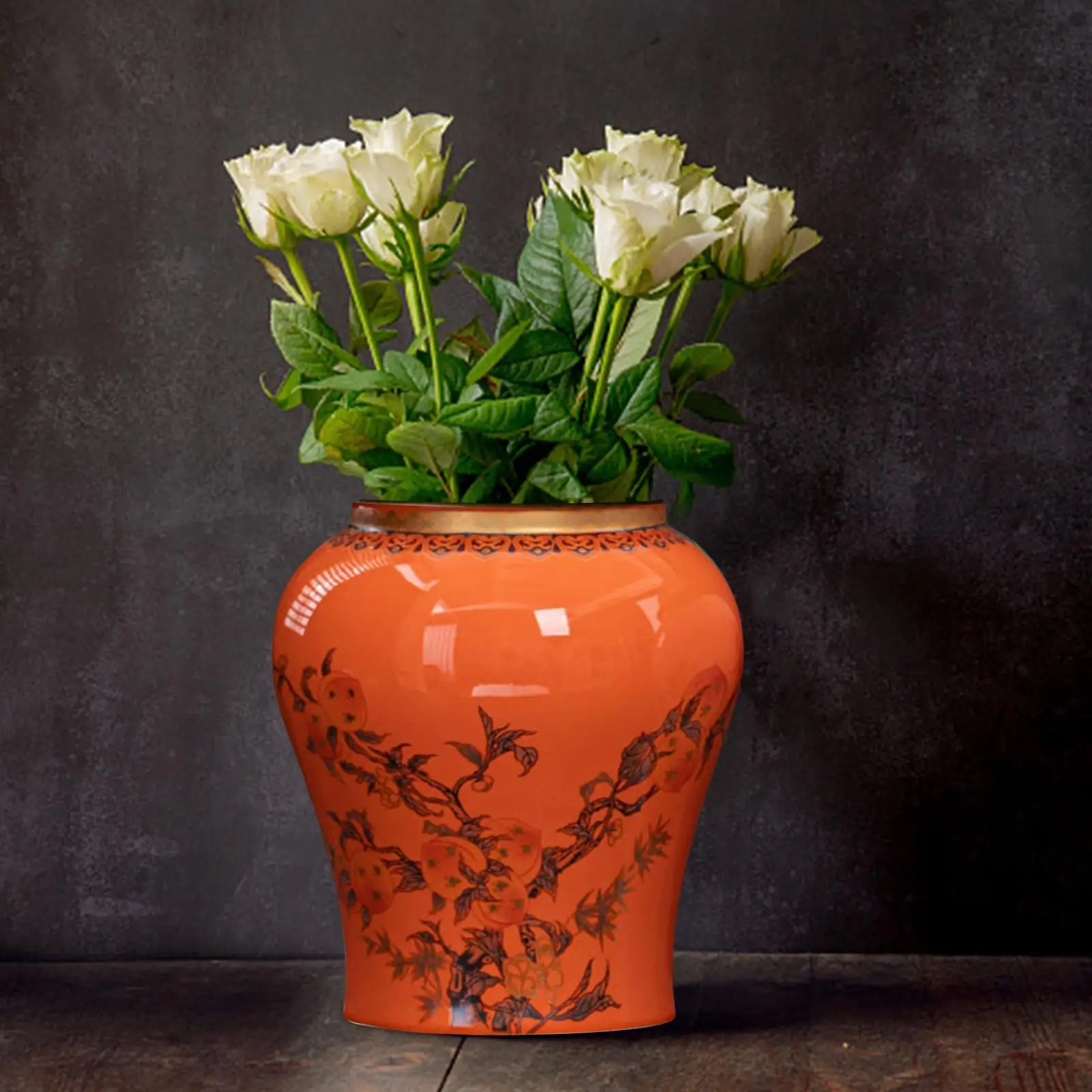 Ceramic Ginger Jar Tea Storage Jar Chinese Style for Living Room Decor