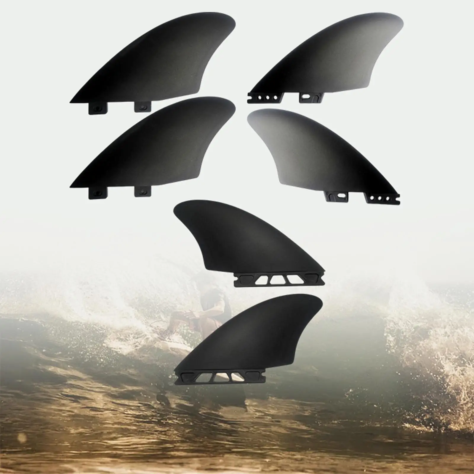 2x Durable Surfboard Fins Replacement Fin for Canoe Stand up Paddleboard