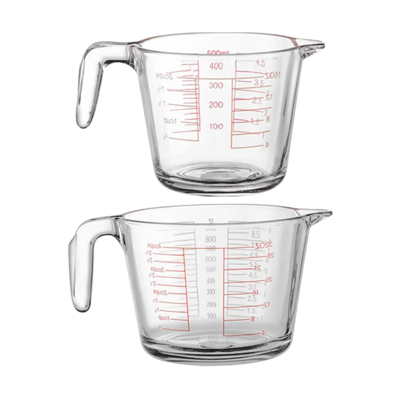 Clear Glass Measuring Mug Kitchen Utensil with Scale  Glass Measuring Cup for Cooking Kitchen Home Bar Accessories